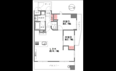 セレッソコート中之島公園 間取り図（仲介手数料無料）