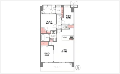 ビープレイスＢ棟 613号室の間取り図（仲介手数料無料）