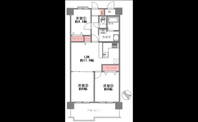 朝日プラザ湯里 間取り図（仲介手数料無料）