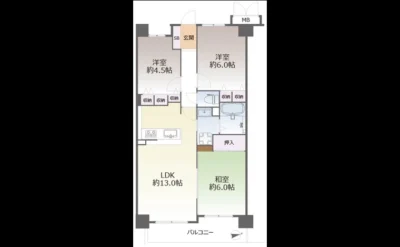 リベール千里新芦屋 間取り図（仲介手数料無料）