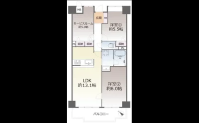 セントラルステージ千里Ⅰ番館 間取り図（仲介手数料無料）