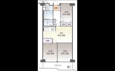 守口ハイライフＢ棟 間取り図（仲介手数料無料）