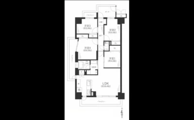 パレ千里壱号棟 間取り図（仲介手数料無料）