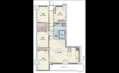 グランドメゾン靭 間取り図（仲介手数料無料）