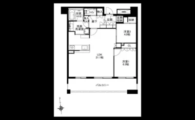 ジオタワー南堀江 間取り図（仲介手数料無料）