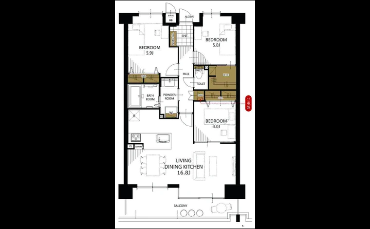 アジュール池田五月丘 302号室