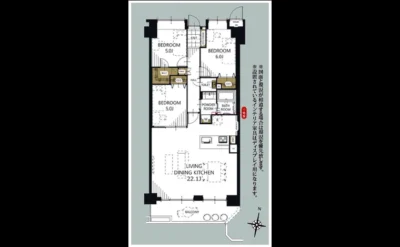 アドリーム石切山手 間取り図1（仲介手数料無料）