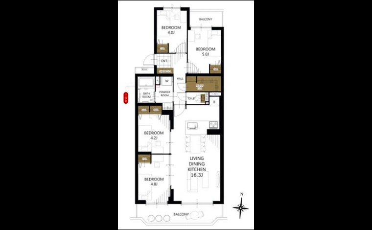 サンヴェール高槻三号棟 間取り図1（仲介手数料無料）