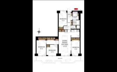 シャルム茨木 間取り図1（仲介手数料無料）