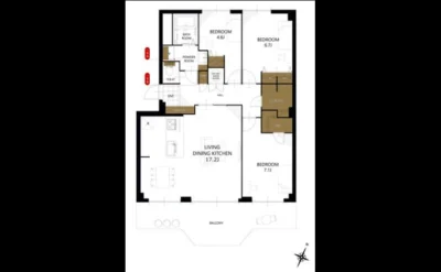 ニューセンバハイツ 間取り図1（仲介手数料無料）