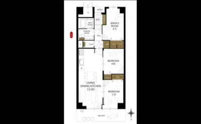 メロディーハイム大日 間取り図1（仲介手数料無料）