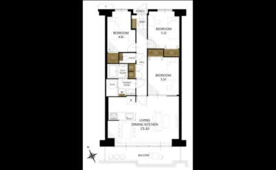 ハイム鴻池 間取り図1（仲介手数料無料）