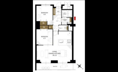 メゾン枚方岡山手 間取り図1（仲介手数料無料）