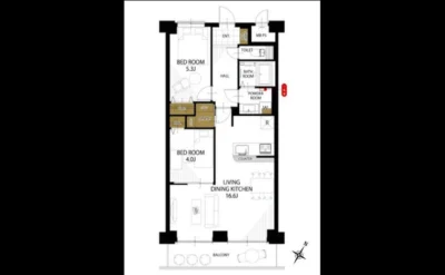 ユニハイム千船Ⅱ 間取り図1（仲介手数料無料）