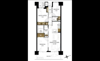 ライオンズマンション千里丘ガーデンシティ 間取り図1（仲介手数料無料）