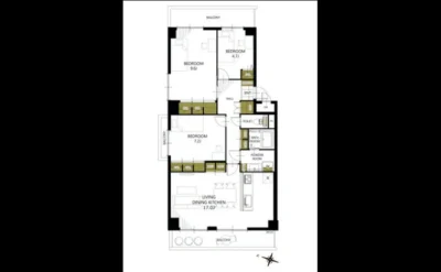 ルネ枚方 間取り図1（仲介手数料無料）