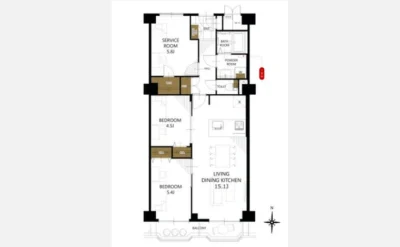 日商岩井第７緑地公園マンション 間取り図1（仲介手数料無料）