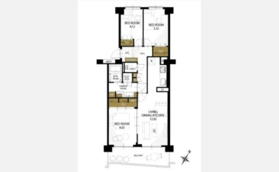 吹田ロイヤルマンション 間取り図1（仲介手数料無料）