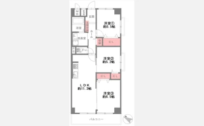 チサンマンション高槻 間取り図1（仲介手数料無料）