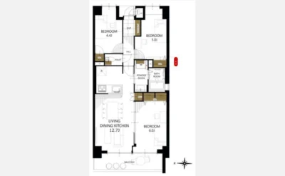 セントラルステージ光明池 間取り図1（仲介手数料無料）