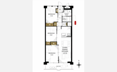 第一シャトー八戸の里 間取り図1（仲介手数料無料）