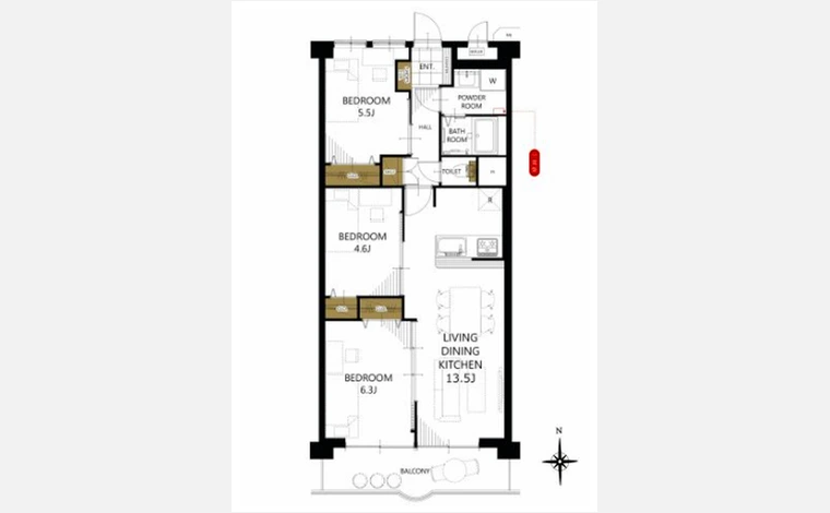 第一シャトー八戸の里 1307号室