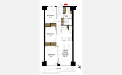 泉北星和台コーポラス 間取り図1（仲介手数料無料）