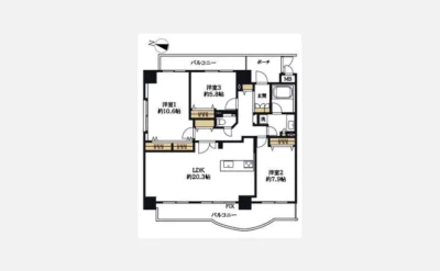 シテヌーブ阿波座 間取り図1（仲介手数料無料）