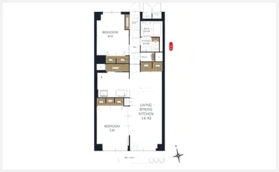 高殿コーポ 317号室の間取り図（仲介手数料無料）