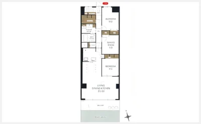 さんくれーる茨木Ｃ棟 106号室の間取り図（仲介手数料無料）