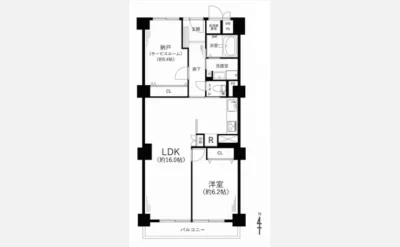夕陽ヶ丘スカイハイツ 間取り図1（仲介手数料無料）
