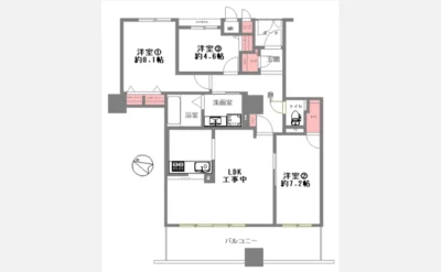 キングスクエアランドレックスＣ棟 間取り図1（仲介手数料無料）