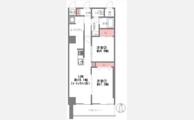 ダイアパレス順慶町 間取り図1（仲介手数料無料）