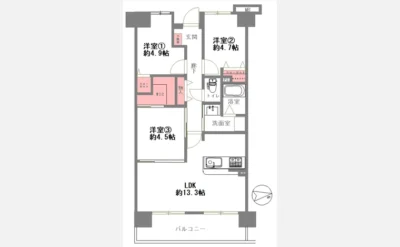 ルモン東加賀屋 間取り図1（仲介手数料無料）