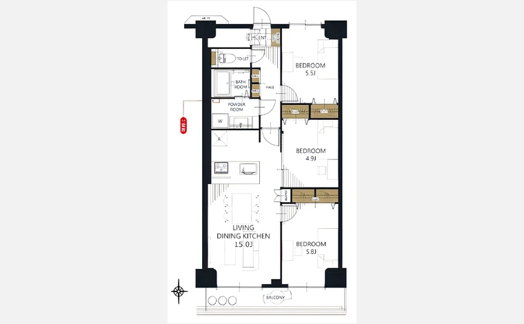 八戸ノ里ニュースカイハイツ 221号室