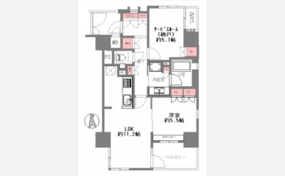アデレイド新福島 間取り図1（仲介手数料無料）