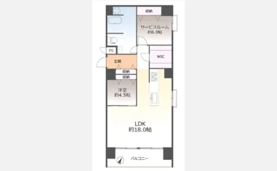 ライオンズマンション江戸堀西公園 間取り図1（仲介手数料無料）