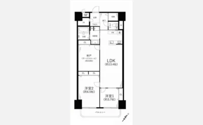 ハイム北野 間取り図1（仲介手数料無料）