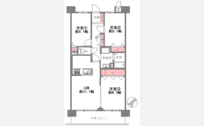 リバーサイドコープ出来島 間取り図1（仲介手数料無料）