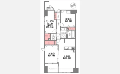イトーピア長堀橋シエルクレール 間取り図1（仲介手数料無料）