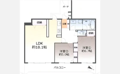 マイシティおおさか５番館 間取り図1（仲介手数料無料）