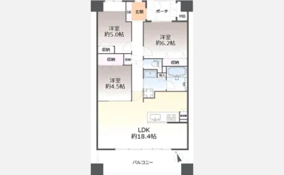 ジオ香里ヶ丘中央公園 間取り図1（仲介手数料無料）