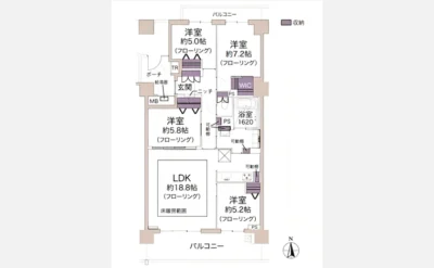 ジオ彩都みなみ坂参番館 間取り図1（仲介手数料無料）