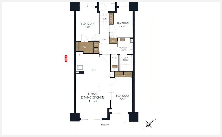 クラウンセゾン深井 505号室の間取り図（仲介手数料無料）