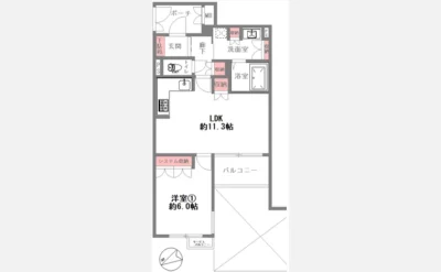 アルス心斎橋ＵＮＡＧＩＤＡＮＩ 間取り図1（仲介手数料無料）