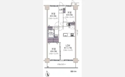 ユニハイム十三野中308号室の間取り図（仲介手数料無料）