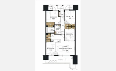 ディーレスティア堺・光明池 502号室の間取り図（仲介手数料無料）