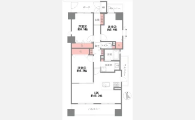 ローレルコート阿波座 304号室の間取り図（仲介手数料無料）