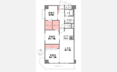 ハイマートあびこ 605号室の間取り図（仲介手数料無料）