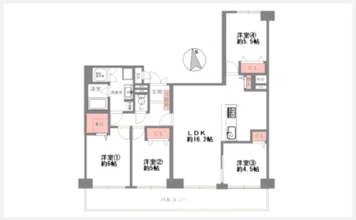 第２西緑ヶ丘スカイハイツ 805号室の間取り図（仲介手数料無料）